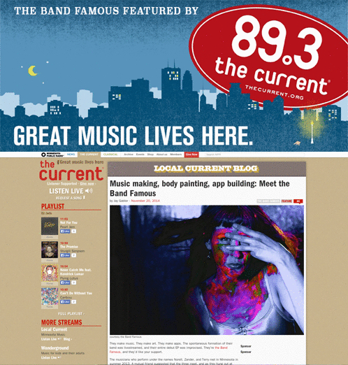 The Band Famous Featured by Minnesota Public Radio and 89.3FM The Current - Phonix Intl
